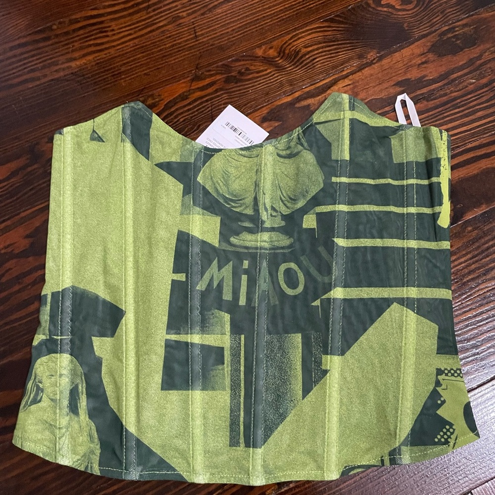 Miaou Green Graphic Crop Top